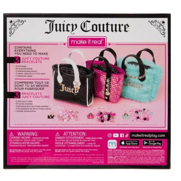 Make It Real Juicy Couture DIY Collectible Bracelet Set Mini Bags Jewelry Craft - Picture 2 of 6